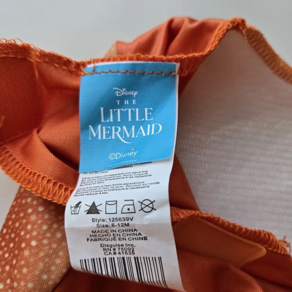 Disney Baby Classic The Little Mermaid Sebastian Costume Size 6/12 Months Unisex